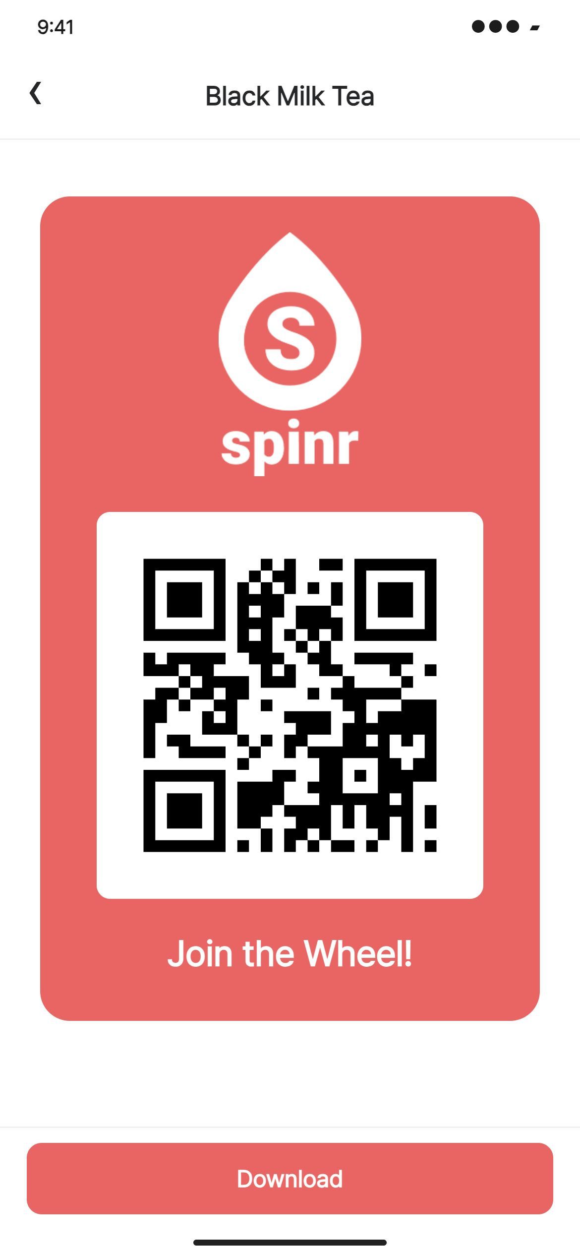 SPINR 이벤트에 연결된 QR을 내려받아 매장에 게시합니다.